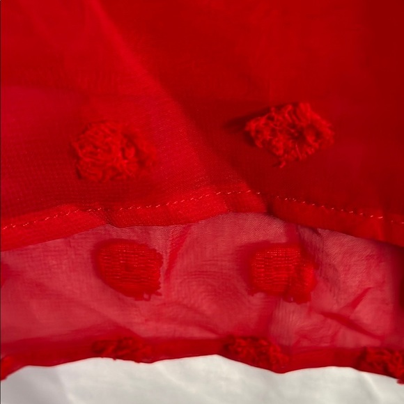 Vibrant Red, Lined, Textured Dress, Size XL - Picture 7 of 12